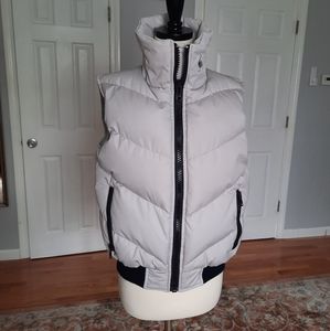 Vinatge high collar gray down puffer vest